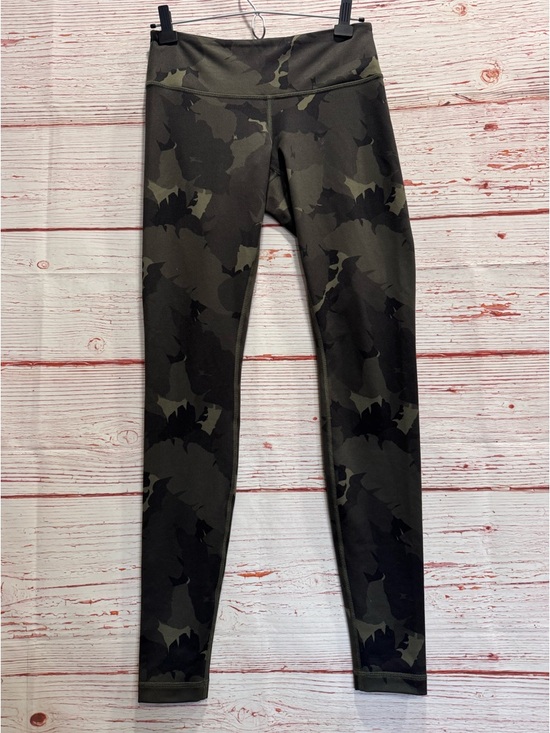 lululemon athletica Pants - Lululemon Wunder Under Pant Full-On Luon in Palm Party Fatigue Green Black Sz 6